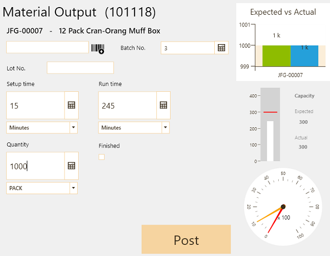 Plant Output Screen